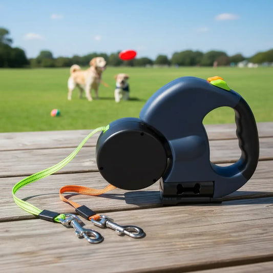 ClawFinds™ Dual-Pet Auto Retractable Leash