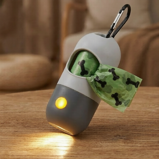 ClawFinds™ LED Light Pet Waste Bag Holder for Dogs & Cats